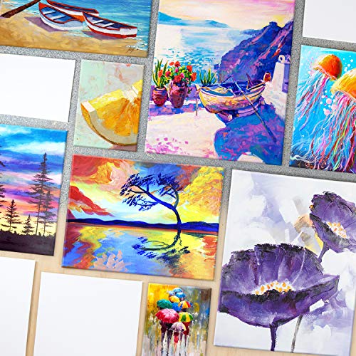 Lartique Multi-Pack Canvases For Painting- 24 Blank Primed Canvas Boards For Painting - Painting Canvas For Wet & Dry Art Media, Acrylic, Oil, Gouache & Tempera #TOP5