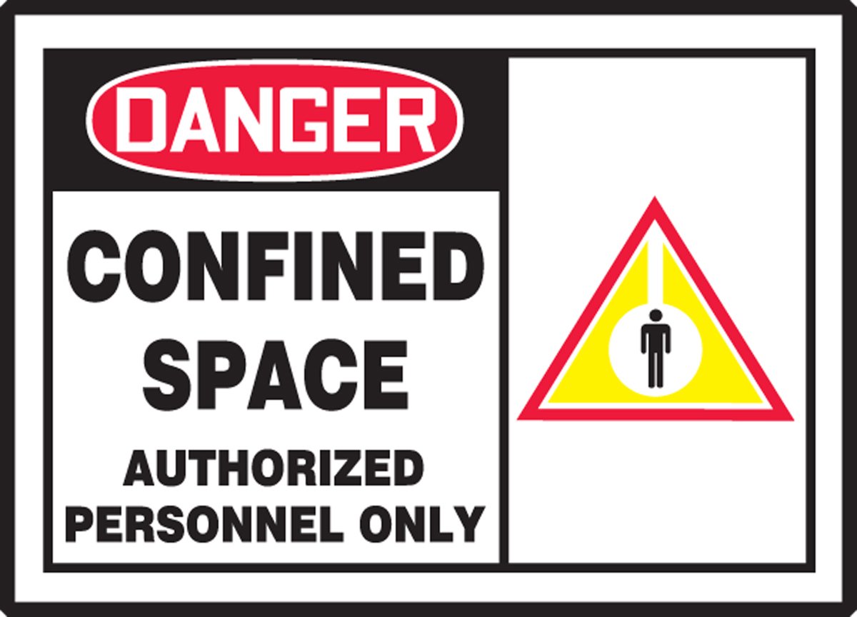 Accuform Signs LCSP001VSP Safety Label Legend Danger Confined Space Authorized Personnel ONLY with Graphic 3.5 Length x 5 Width x 0.004 Thickness Adhesive Vinyl Red/Black/Yellow on White (Pack of 5)