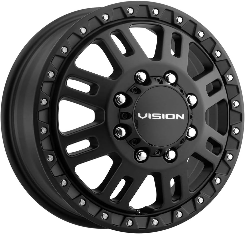 Vision 408 Manx 2 Dually Front 17x6.5 8x6.5" Satin Black Wheel Rim 17" Inch