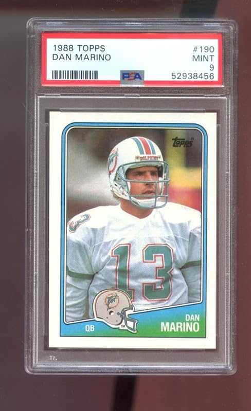 1988 Topps #190 Dan Marino PSA 9 Graded Football Card NFL Miami Dolphins MINT