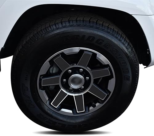 Gomu 4 adhesivos de vinilo para llantas de 4 unidades, compatibles con ruedas 4Runner Off Road 2014 2015 2016 2017 2018 2019 2020, color negro mate
