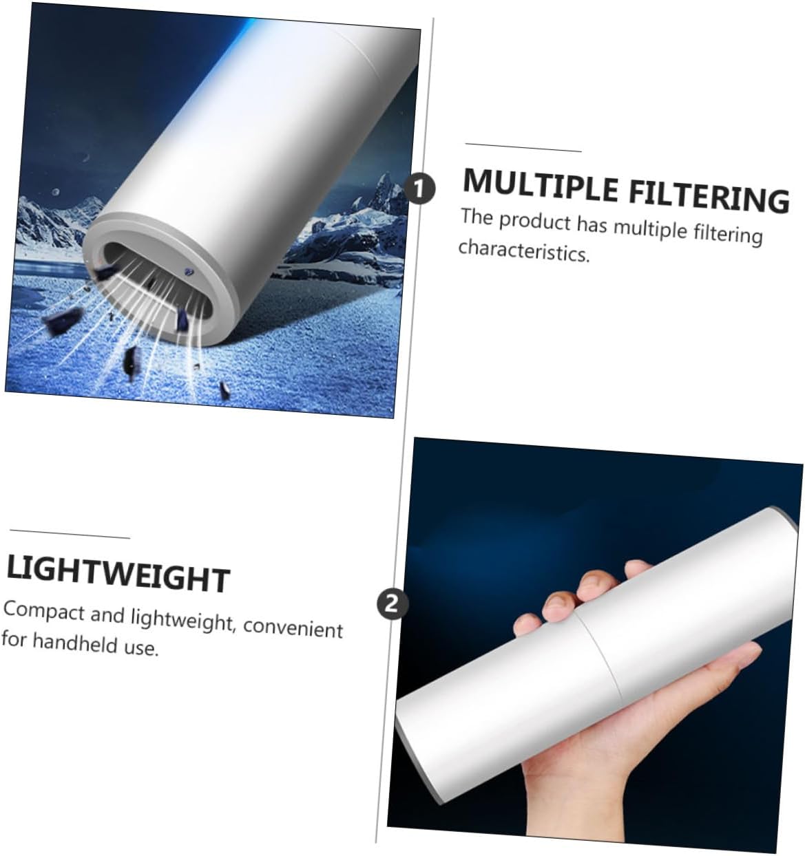 Zerodeko 2sets Handheld Portable Vacuum Cleaner Car Vacuum Hepa Filter Small Wet Dry for Car Home