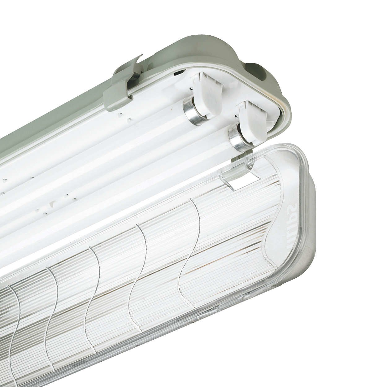 Philips Feuchtraumwannenleuchte Feuchtraum Lampe Wandleuchte Leuchtstofflampe 2 x 18 Watt EVG IP65