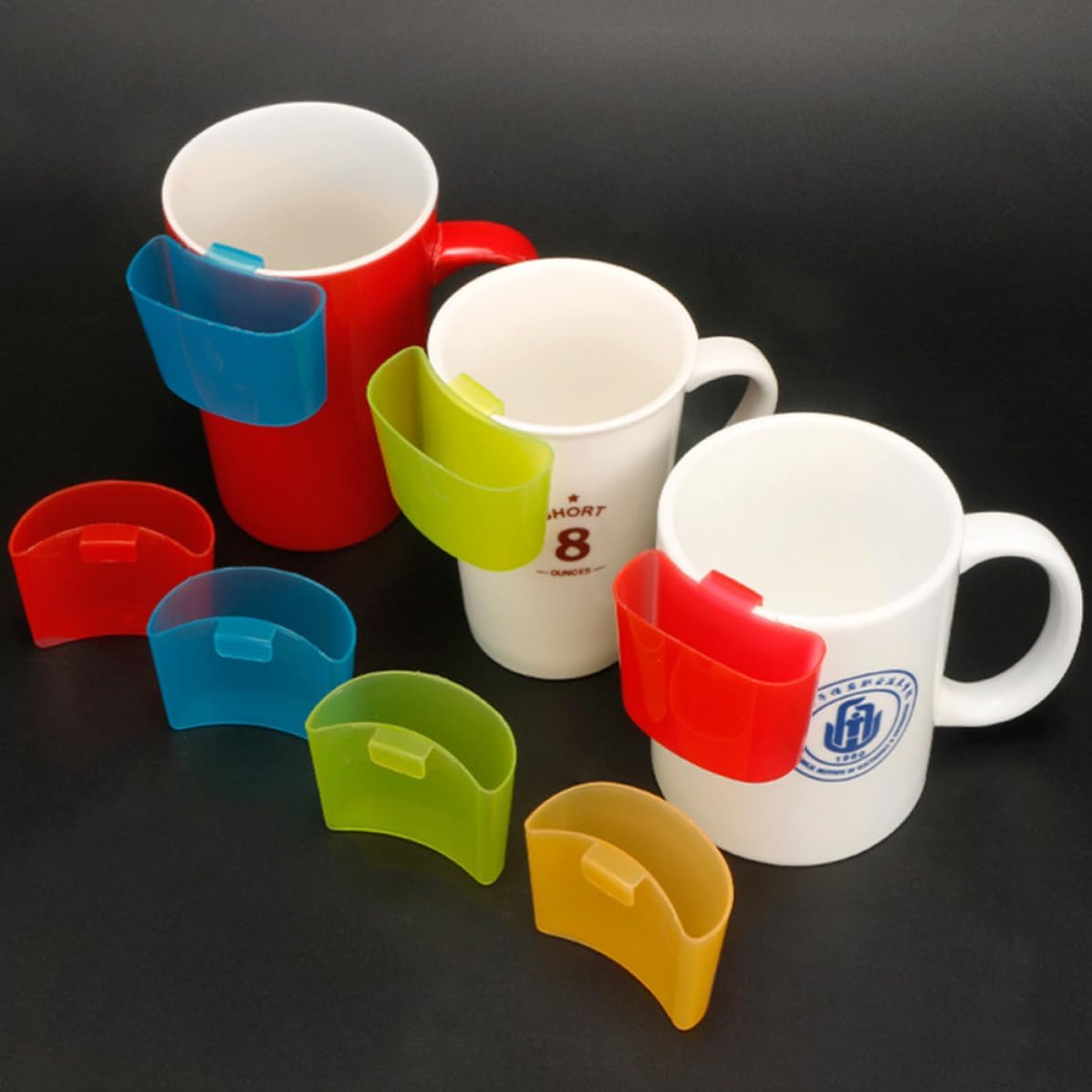 8pcs Portable Plastic Tea Bag Holder Clip and Biscuit Rack for Drinking Cup, Space-saving Design Clamps Tightly, for Office or Home Use Random Color image 3