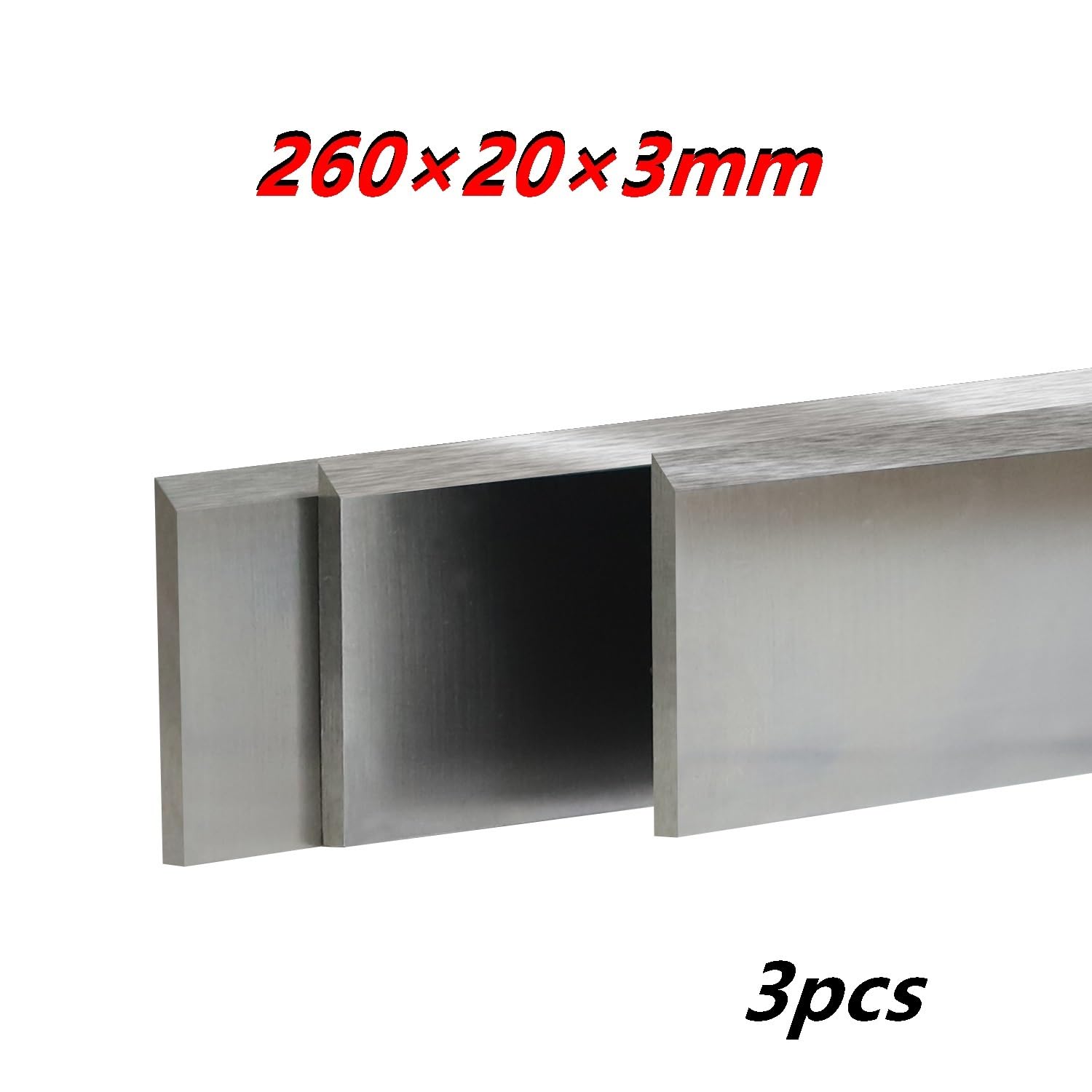 Noże strugarskie, ostrza ze stali szybkotnącej do strugarki zewnętrznej, HSS 260×20×3 mm, zestaw 3 noży strugania