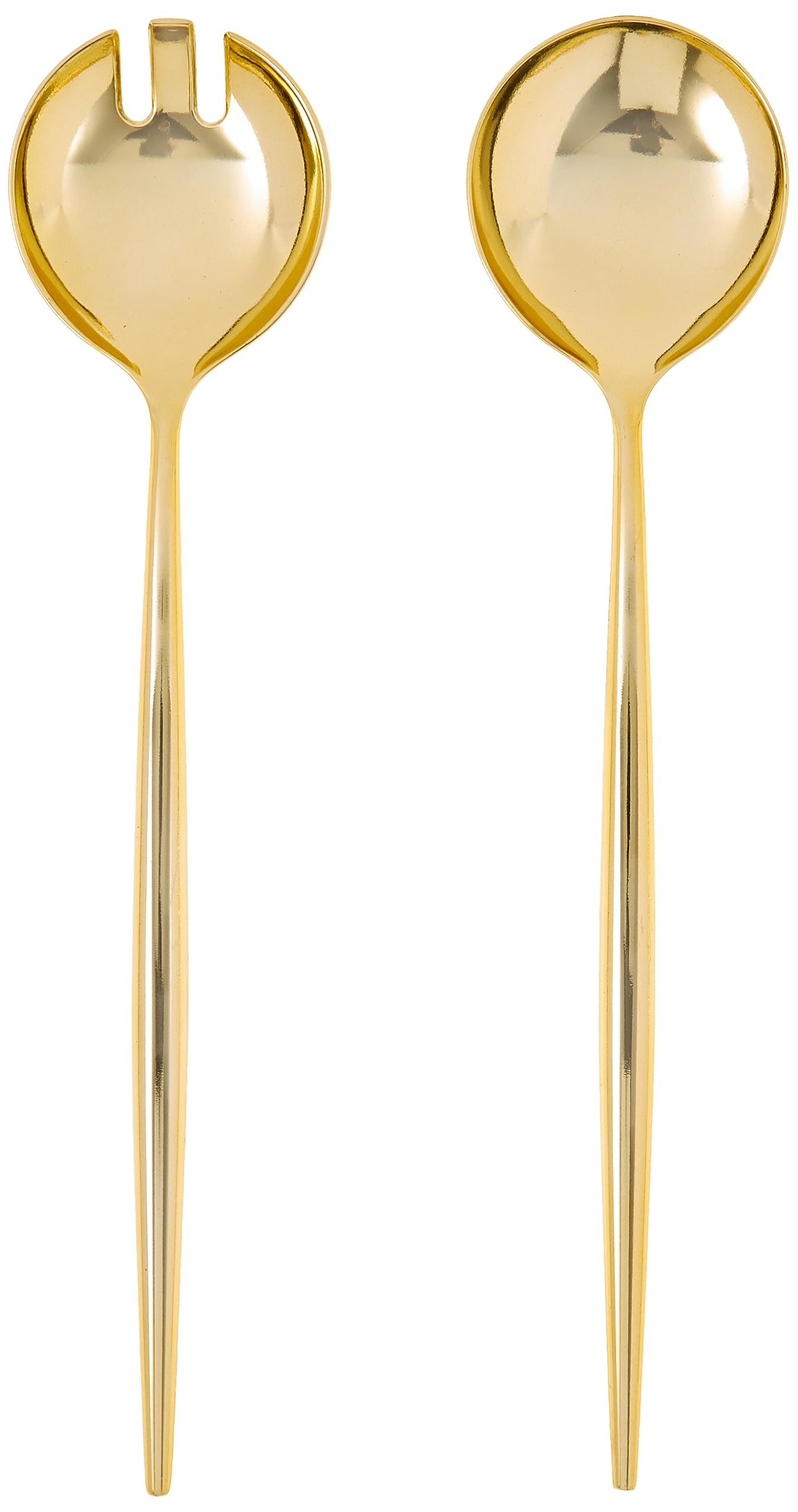 Dazzling Gold Novelty Serving Spoon & Spork Plastic Serveware - 4 Count - Perfect for Parties and Events