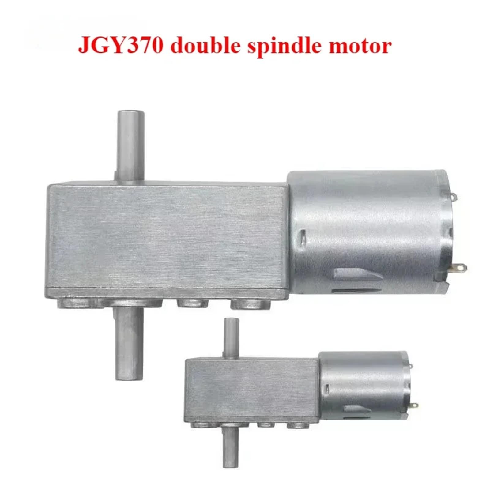 Dc 6V 12V 24VJGY370 Motoriduttore a Vite Senza fine Doppio Albero di Uscita Elettrico Coppia Elevata autobloccante 6RPM-210RPM 1PCS(12V,90 RPM)
