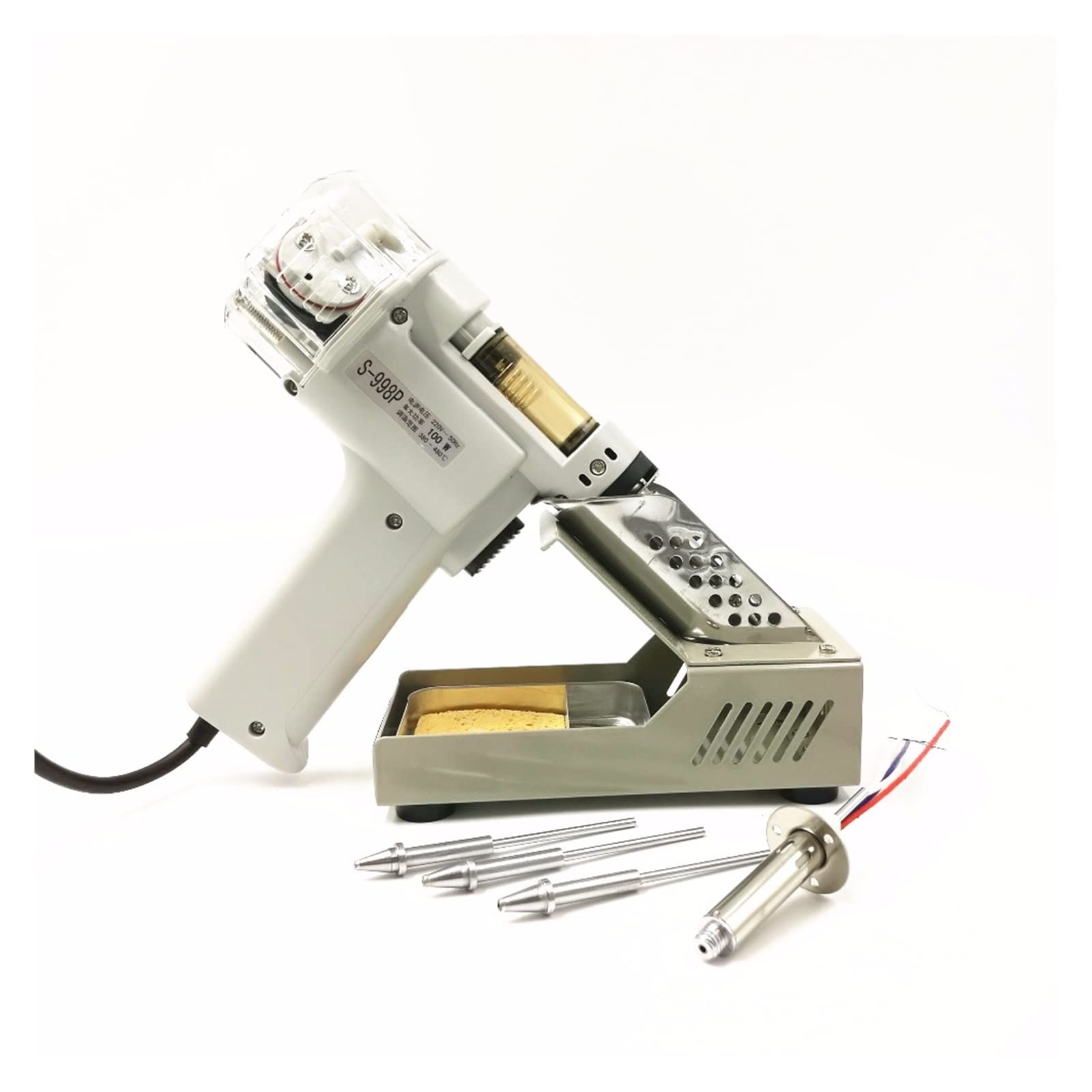 Pistola de absorción eléctrica estaño succión automática S-998P desoldadora doble bomba vacío 100W(B)