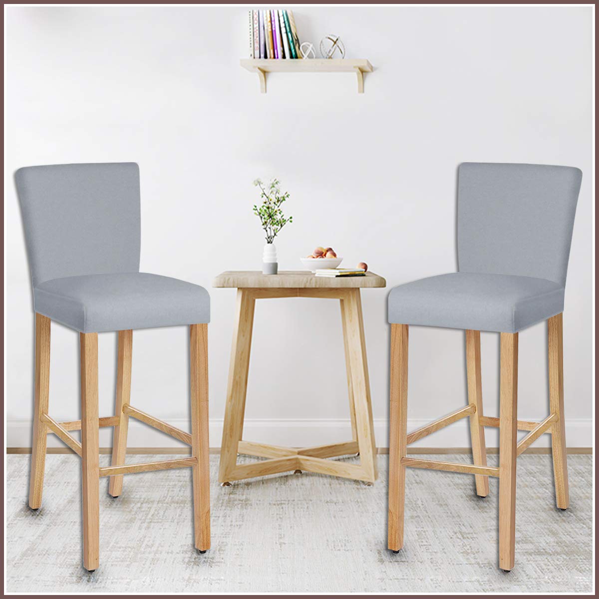 Fodere Per Sgabelli Da Bar - Lavabili, Elastiche, Grigio Scuro, 4 Pezzi, Per Schienale Corto - Foto 6