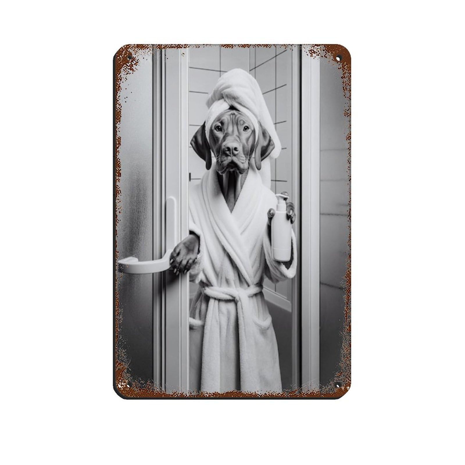 Lxwnze 20L X 30W Cm Vizsla Bathroom Art Poster Retro Poster Metal Tin Sign Chic Art Retro Iron Painting Bar People Cave Cafe Family Garage Poster Wall Decoration 8X12inch(20X30cm)