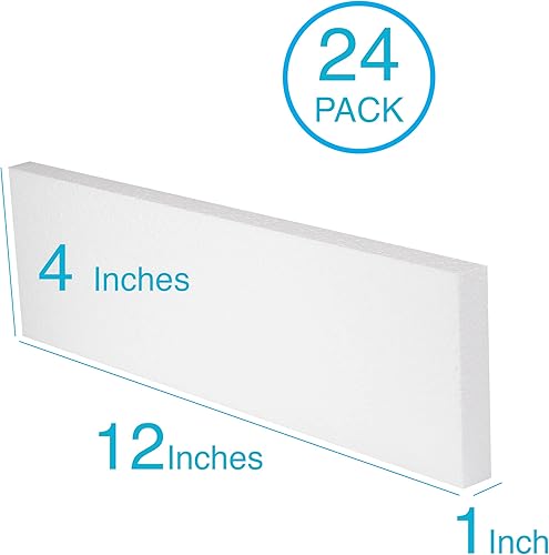 Miniatura 3 de Silverlake - Bloque de espuma para manualidades, paquete de 24 hojas de poliestireno EPS de 4 x 12 x 1 pulgadas para manualidades, modelado,