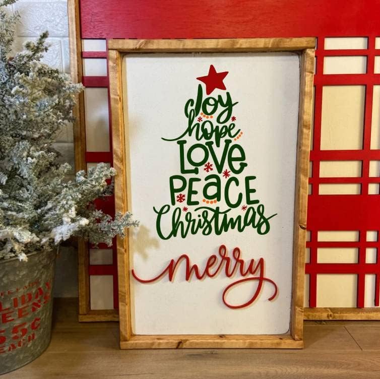 Miniatura 2 de DGAG - Plantillas de pantalla de seda autoadhesivas de Navidad, plantillas de serigrafía Hope Love Peace para manualidades, plantillas de pasta de