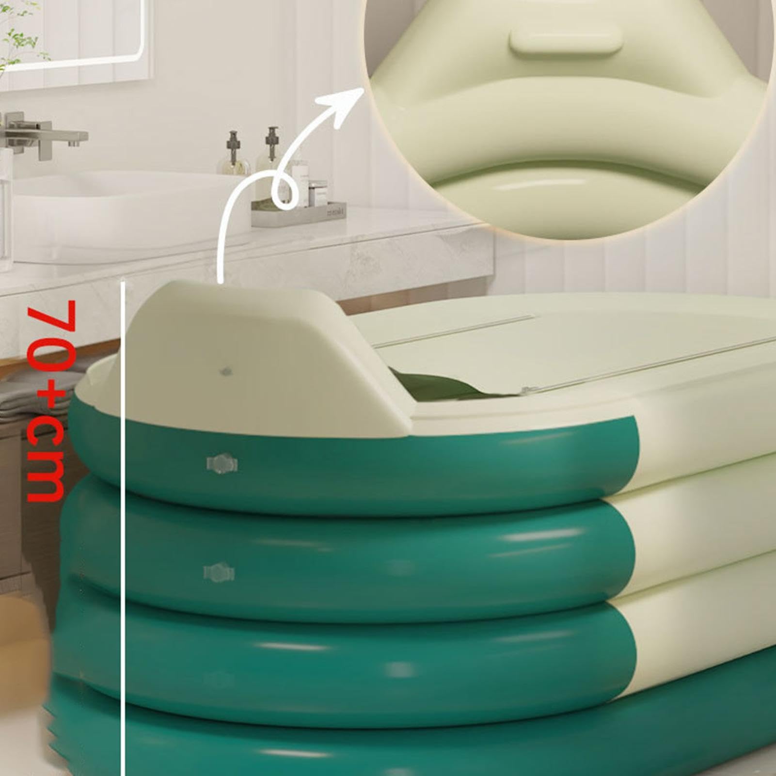Dmuchana Wanna pod Prysznic Z Pompą Nożną Do Pełnego Mycia Ciała | Wanna Dmuchana pod Prysznic Do Relaksu w SPA, Regeneracji Organizmu – Idealna do Mieszkania, Domu, Hotelu,