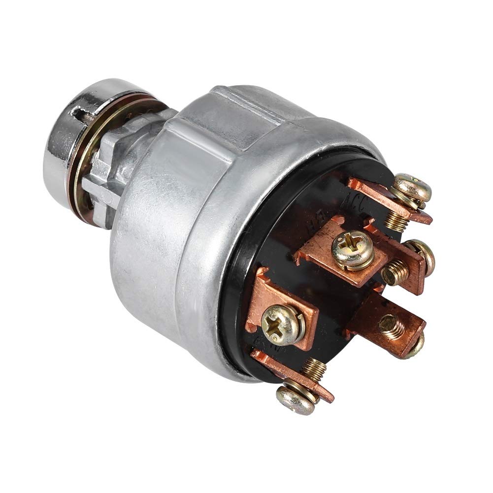 Blocchetto accensione, Interruttore di accensione Interruttore di avviamento di accensione con 6 terminali Filo scavatore 2 Chiavi Compatibile con Kobelco SK200-3 SK200-5 SK120-5
