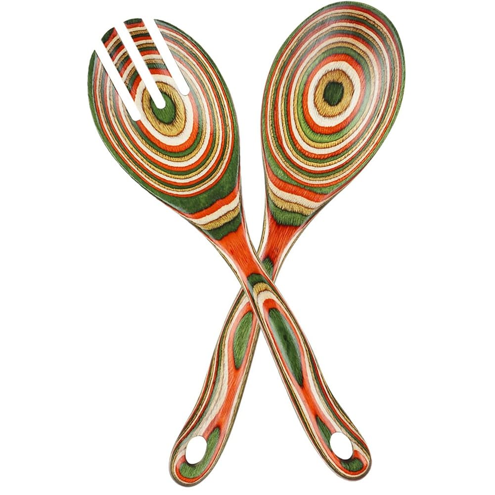 CTRLZS Serving Utensils Set Pakkawood 10-Inch for Salad Tongs for Salad, Pasta, Fruits, Kitchen Tools Cooking