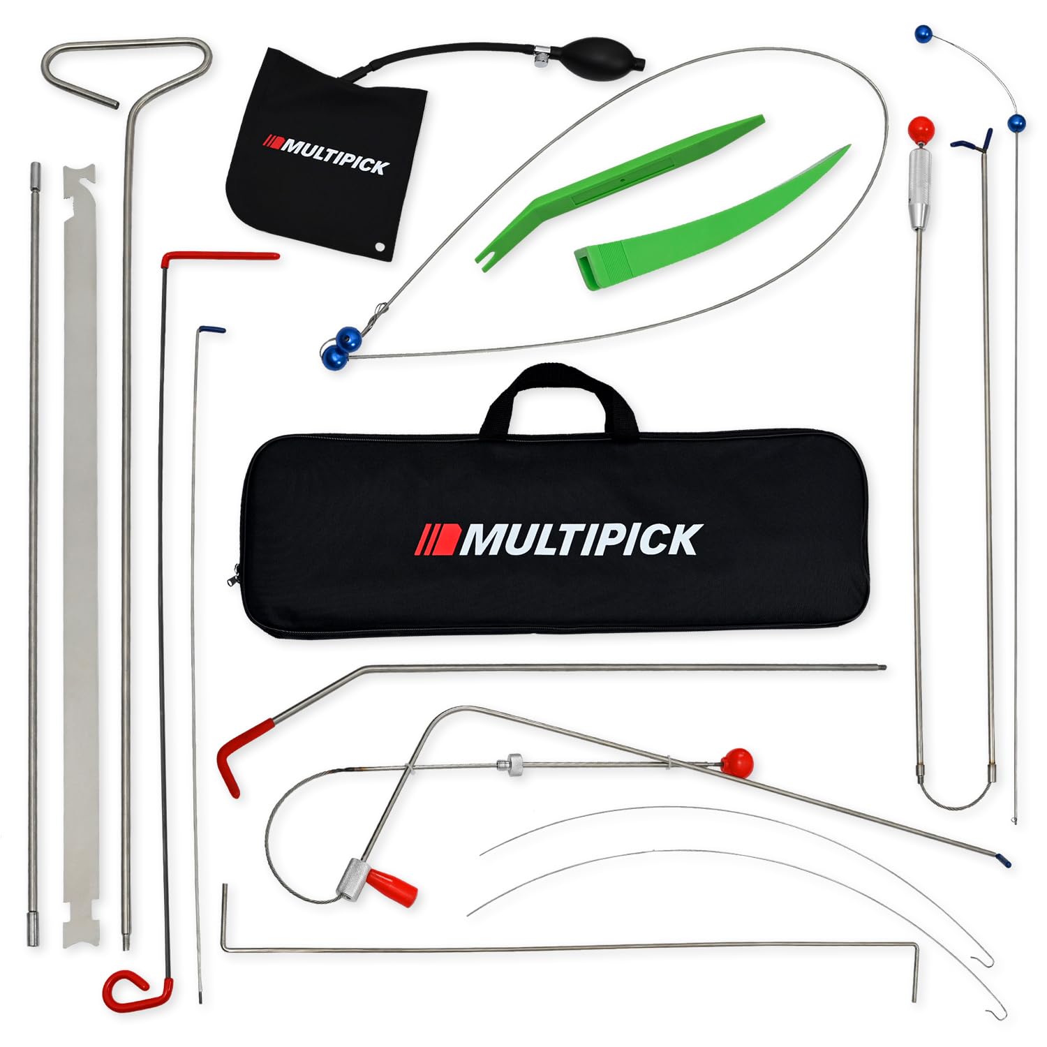 Multipick Kit di Apertura Auto – Strumento di Leva & Set Attrezzi Professionale – Attrezzi Smontaggio Garnitura & Attrezzi Auto per Apertura Veicolo – Kit Sblocco Auto