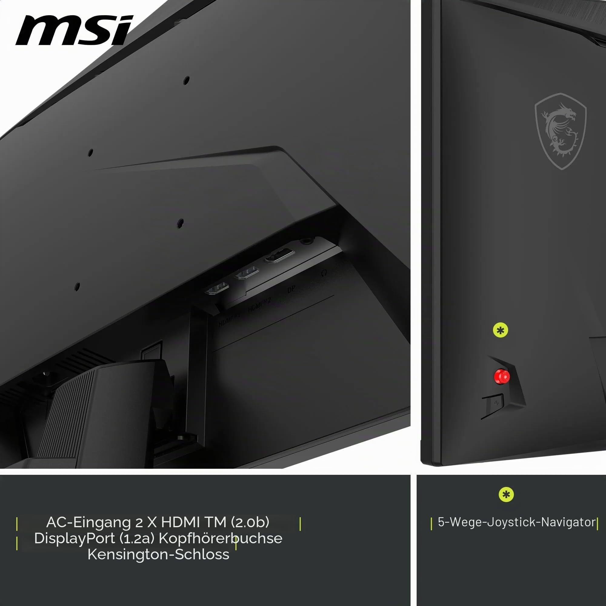 MSI MAG 272F X24 Gaming Monitor 27 Zoll FHD – Rapid IPS 1920 x 1080, 240 Hz / 0,5 ms, HDR Ready, Eye Care, AI Vision HDMI 2.0b, P 1.2a, randloses Design, VESA-kompatibel, Schwarz