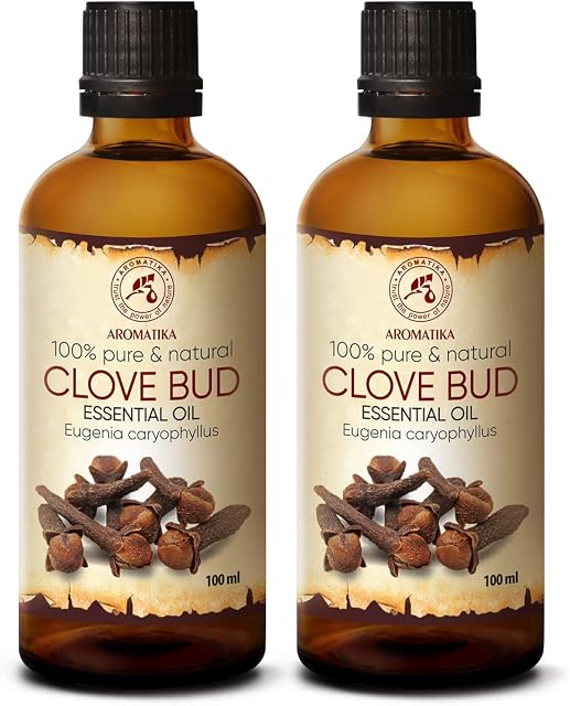 Clove Bud Essential Oil 200ml / 2x100ml - Eugenia Caryophyllus - Aromatherapy Essential Oil - 100% Pure & Natural Clove Oil for - Skin & Hair - Massage - Cosmetics - Diffusers & Homemade Candles