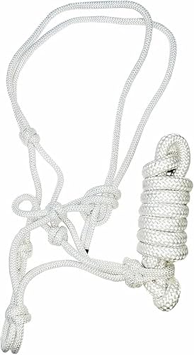 Vista 8 de Saddlesworld Cabestro de entrenamiento de cuerda para caballos con cuerda Azul,Negro -,Marrón,Verde claro,Rojo