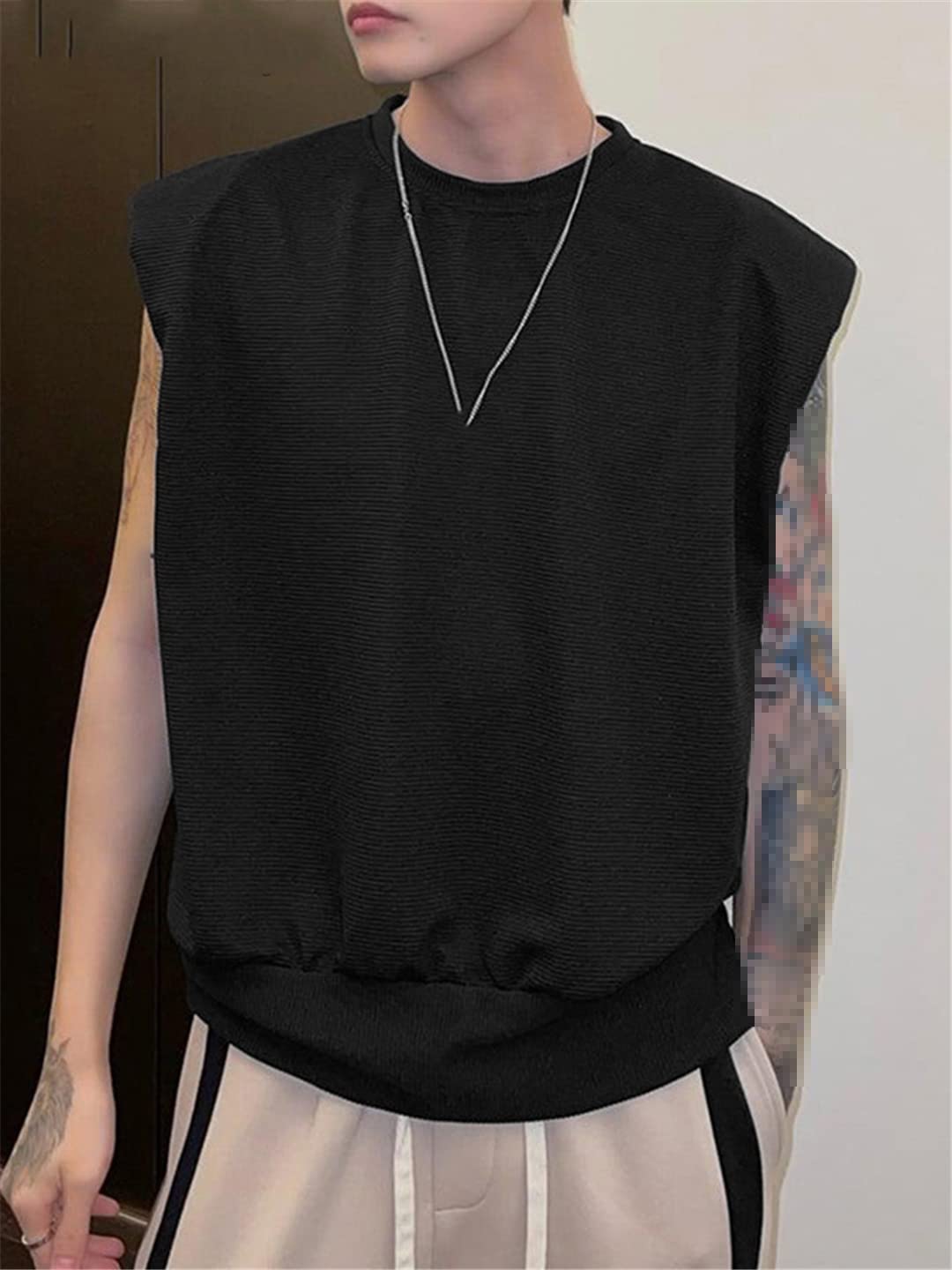 Herren O-Neck Sleeveless Vests Loose Casual Tank Tops