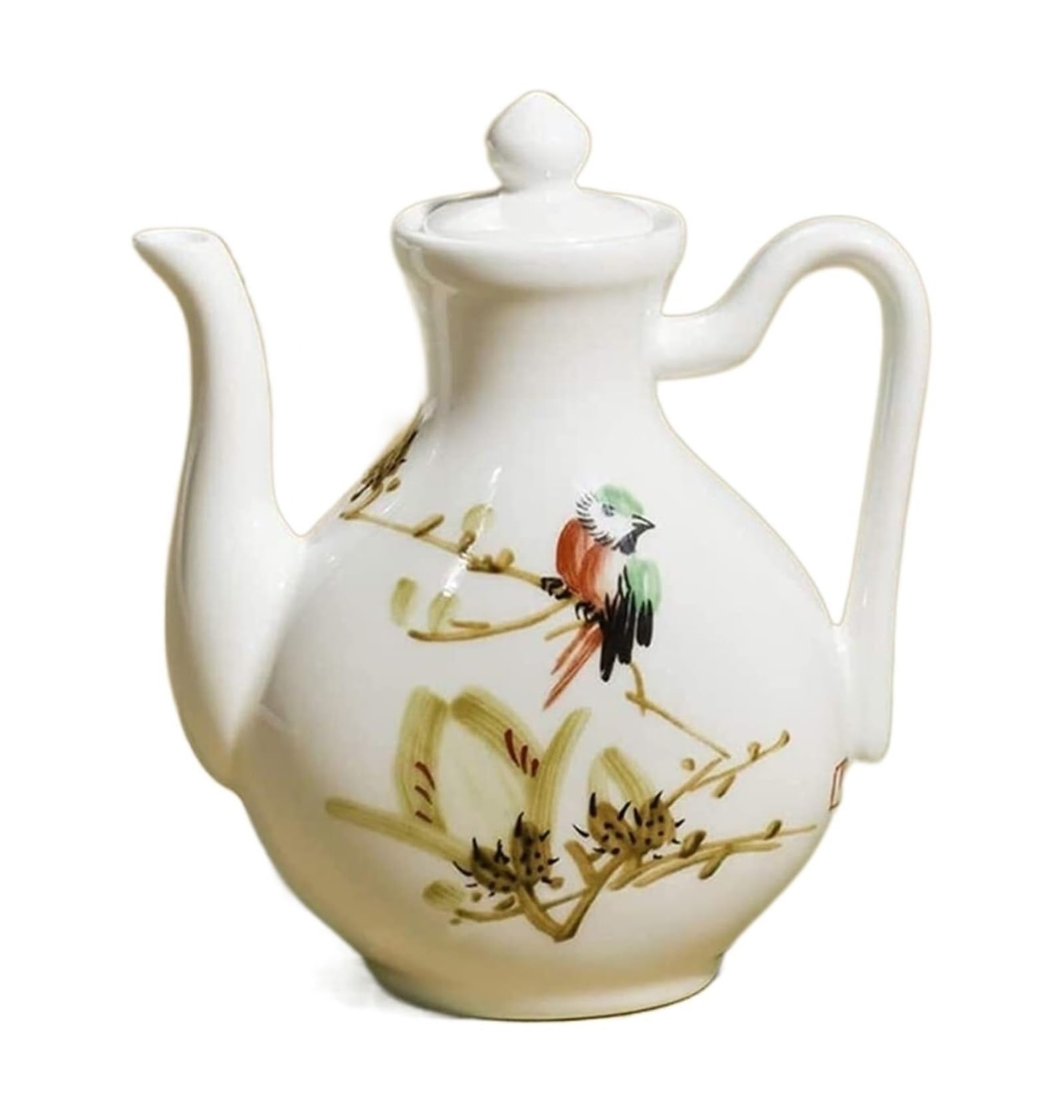 Windmilne Oil Dispenser Bone Ceramic Bottles125ml,Soy Sauce Vinegar TabletopCruet Condiment with Lid Dust Proof