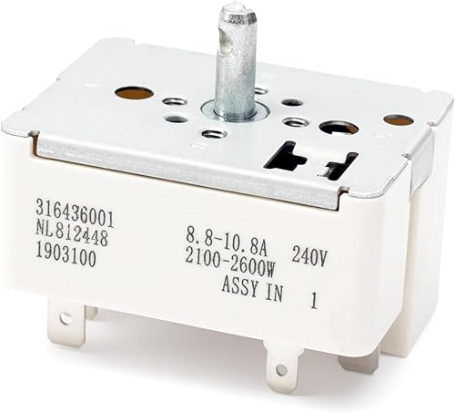 316436001 Range Surface Element Switch Reemplazo para Frigidaire 8 pulgadas estufa superficie quemador Infinite Switch Parts PS1145040 316021501