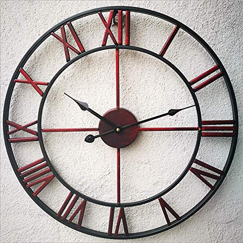 Horloge murale de jardin grand format 40 cm en métal bronze