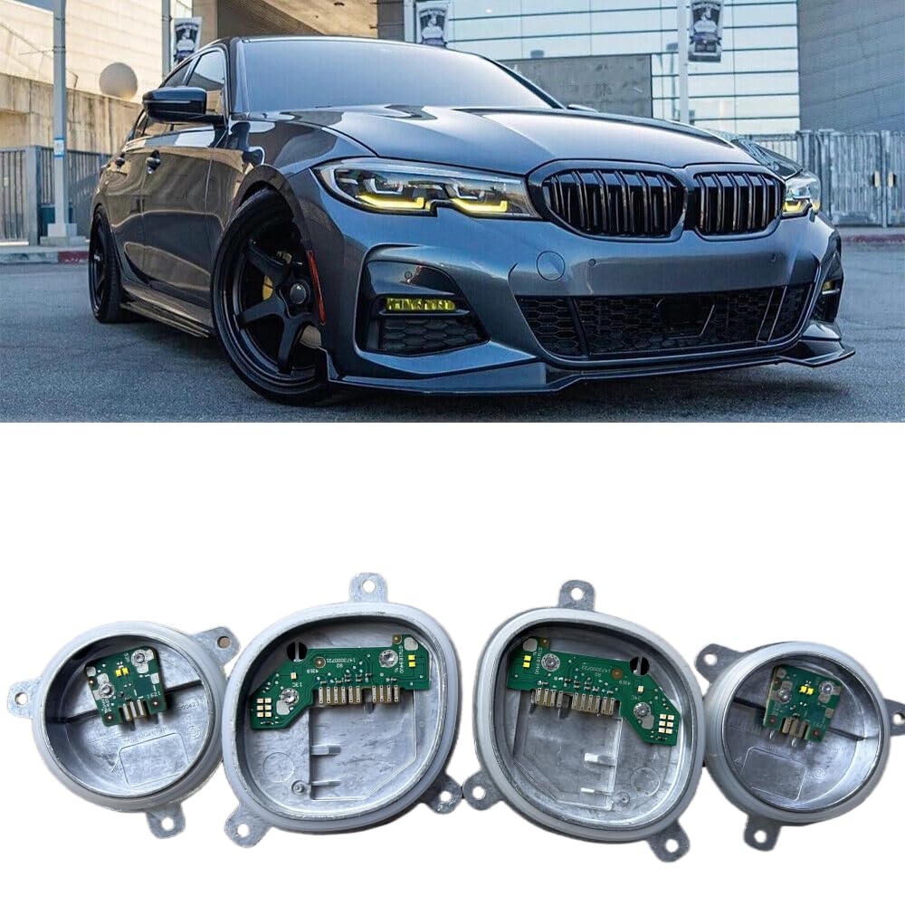 4Pcs Lemon Yellow DRL Angel Eyes LED Modules Set Fit For 2018 2019 2020 BMW 3 Series G20 G21 320i 330i M340I LED Headlight Daytime Running Lights,Yellow Angel Eye DRL Modules,Yellow