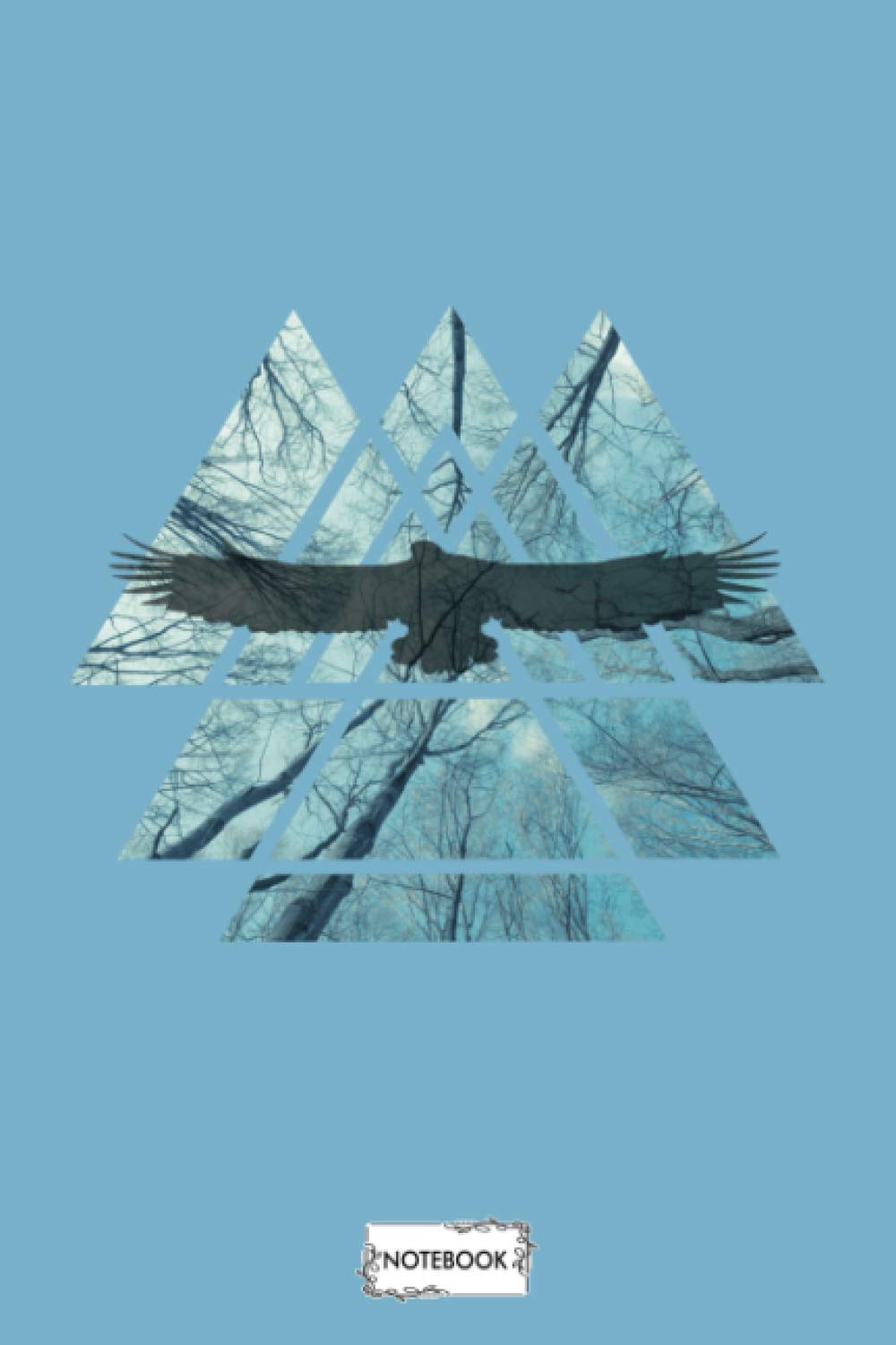 Sacred Geometry Triangles Misty Forest Eagle Notebook: 6x9 120 Pages, Planner, Journal, Lined College Ruled Paper, Matte Finish Cover, Diary