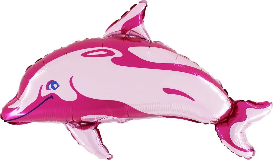 28 Inch Pink Dolphin Shaped Foil Balloon (CS56)
