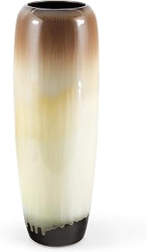 fanquare 20 Inch Ceramic Tall Floor Vases, Boho Farmhouse Style Durable Decorative Flower Vase for Dried Grass Flowers Wheat Home Kitchen Wedding Party Table Centerpiece Living Room Office