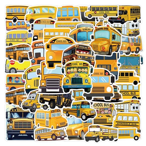 Cute School Bus Stickers Pack,55pcs ATMBD Vinyl Waterproof...