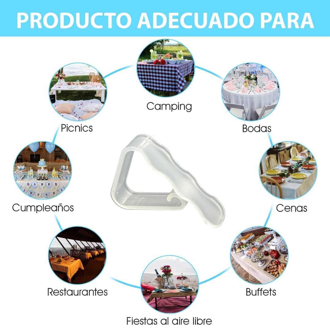 1200 Pinzas Sujeta Manteles para Mesas - Ideal para Exterior (Jardín, Terraza, Restaurante, Camping, Patio) - Clip Plastico para Papel, Hule y Tela