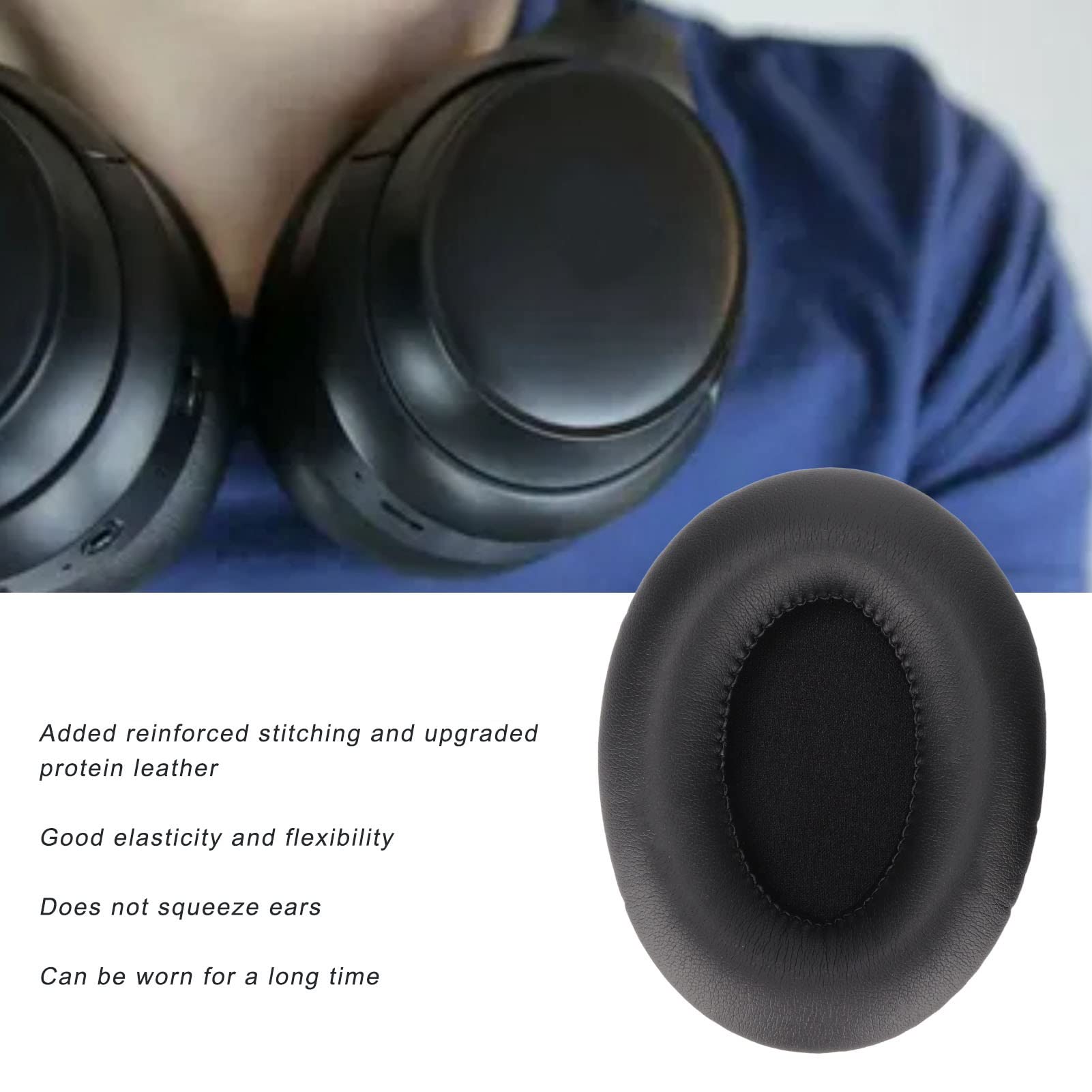 KIMISS Juego de Almohadillas para Auriculares - Funda de Repuesto para Almohadillas de Cuero Proteico Suave Adecuada para TtBH060, Aislamiento de Sonido y Gran Comodidad