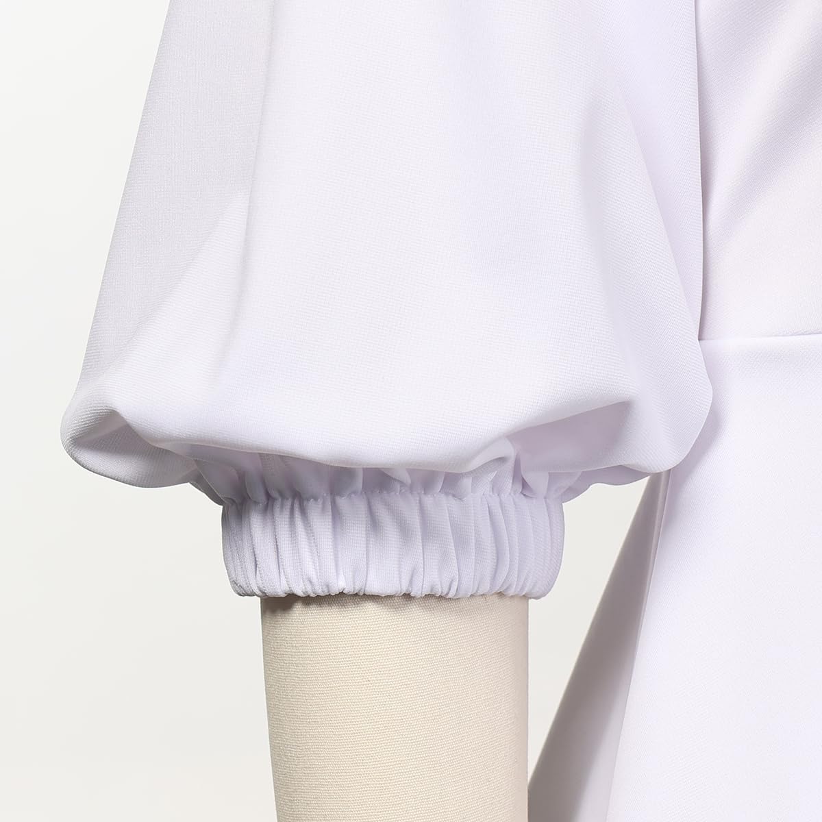 Church Clergy Dress for Women 3/4 Sleeve Irregular Ruffle Pencil Dress with Tab Collar - Image 2