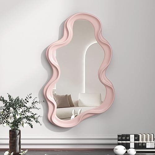 Miniatura 1 de Espejo de pared irregular, con gancho y borde asimétrico, espejo de baño de 16 x 10.2 pulgadas, espejo decorativo moderno creativo para dormitorio,