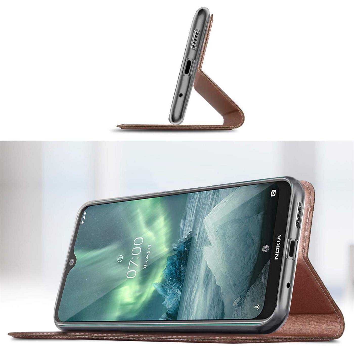 Custodia protettiva a libro per Nokia 6.2, Nokia 7.2 Cover Bookstyle Case rosso