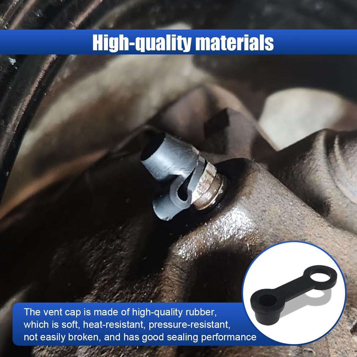 Car Brake Bleeder Screw Caps, Rubber Brake Bleeder Nipple Dust Cover Replacement with Keeper, Automotive Grease Zerk Fitting Cap Accessories for Cars, Motorcycles, Bicycles(24PCS)