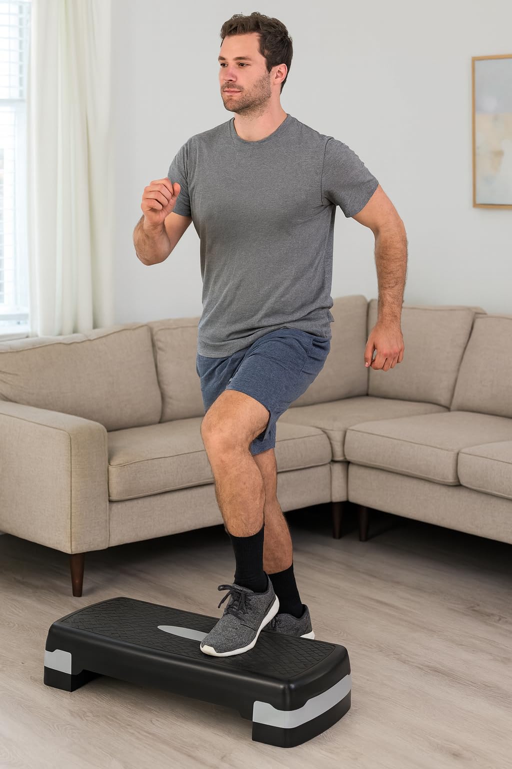 Step Fitness Réglable 18 cm Hauteur – Stepper Cardio & Musculation – Plateforme Antidérapante pour Entraînement à Domicile, Step Sport Aerobic pour Perte de Poids & Renforcement