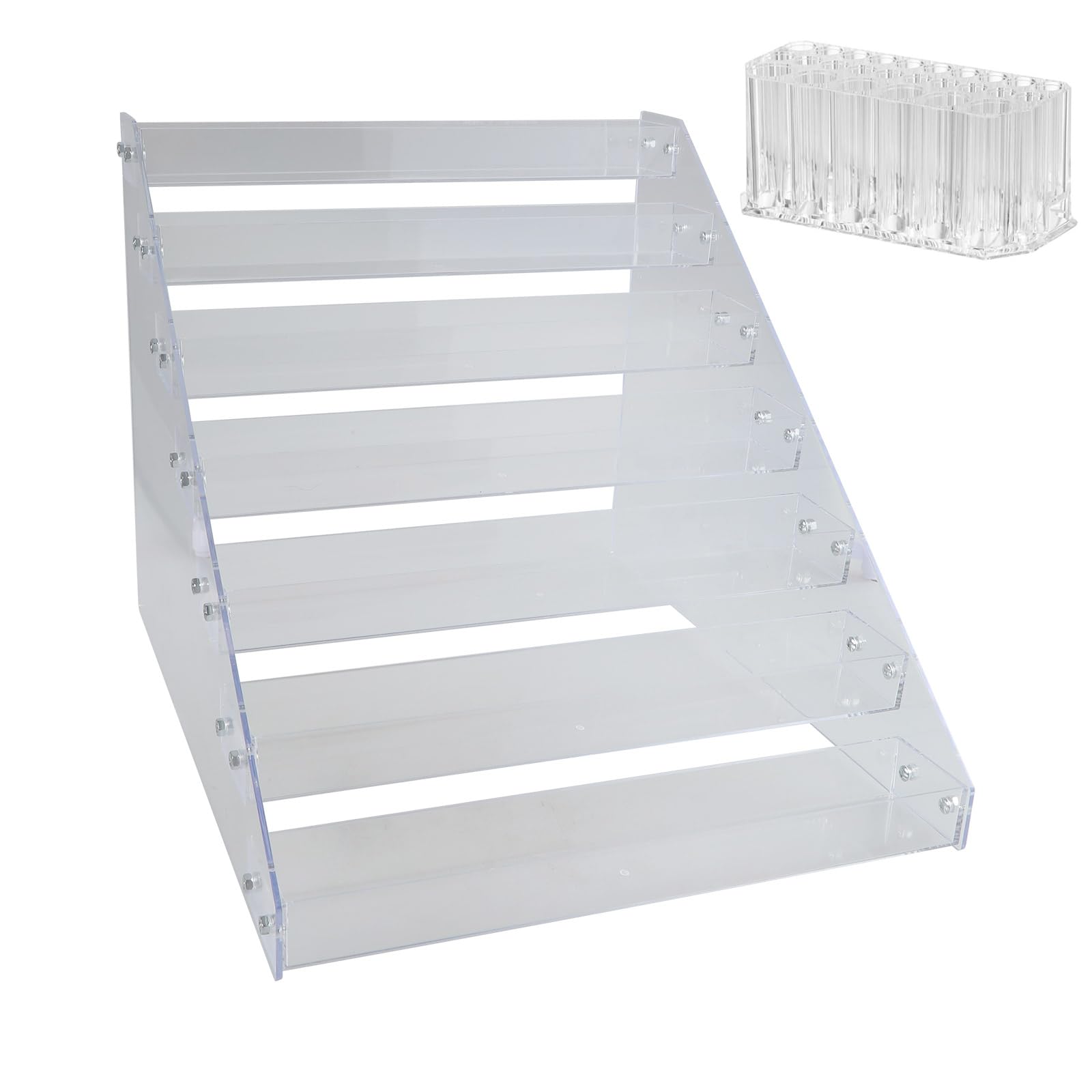 hogtnd Robust Paint Organiser Stand, Artist Paint Storage Solution, 7-Layer Acrylic Rack and Brush Organiser for Studio Artist Tool Storage Stand