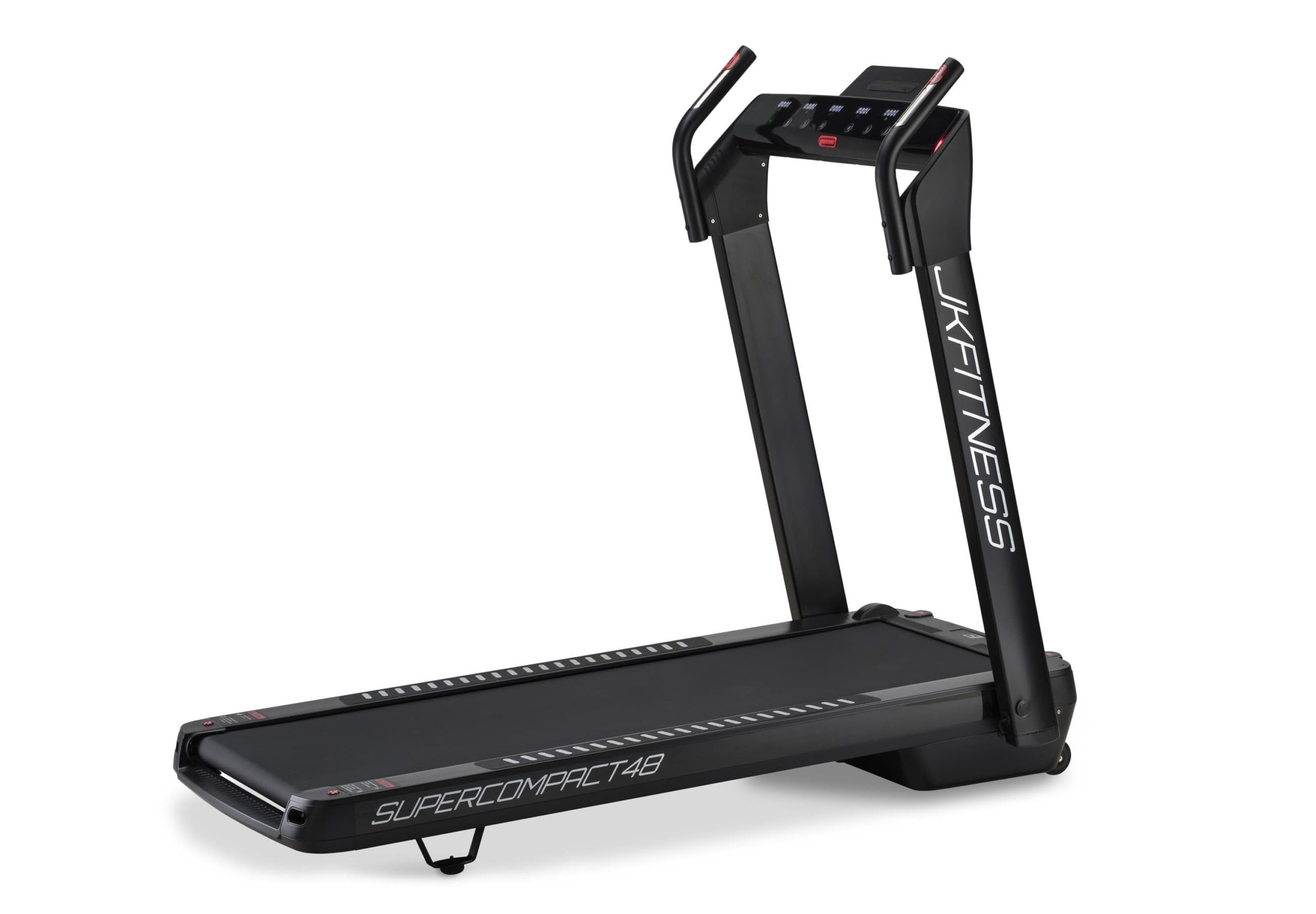 JK FITNESS Tapis Roulant Elettrico Pieghevole SUPERCOMPACT48 | Motore 2.0 hp DC | Velocità 1-16 km/h | Inclinazione 12 Livelli | Touchpad Alta Definizione | Salvaspazio e Preassemblato
