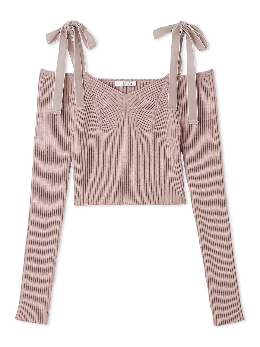 [スナイデル] ショルダーリボンオフショルニットカーデ SWNT254240 Amazon | ショルダーリボンオフショルニットカーデ SWNT254240PNKF