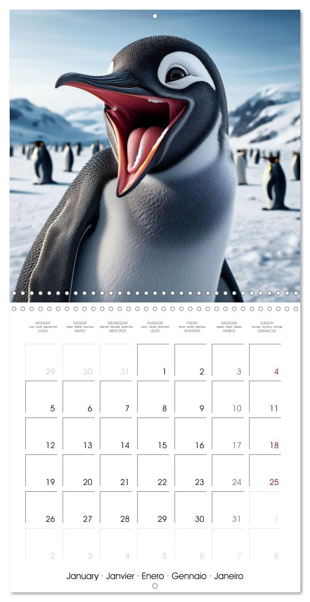 Joie animale - Une année de sourires et d'énergie positive (Calendrier mural carré 2026 30x30 cm) Calendrier double avec une page pour vos prises de ... vivre et de l'énergie positive de ces animaux