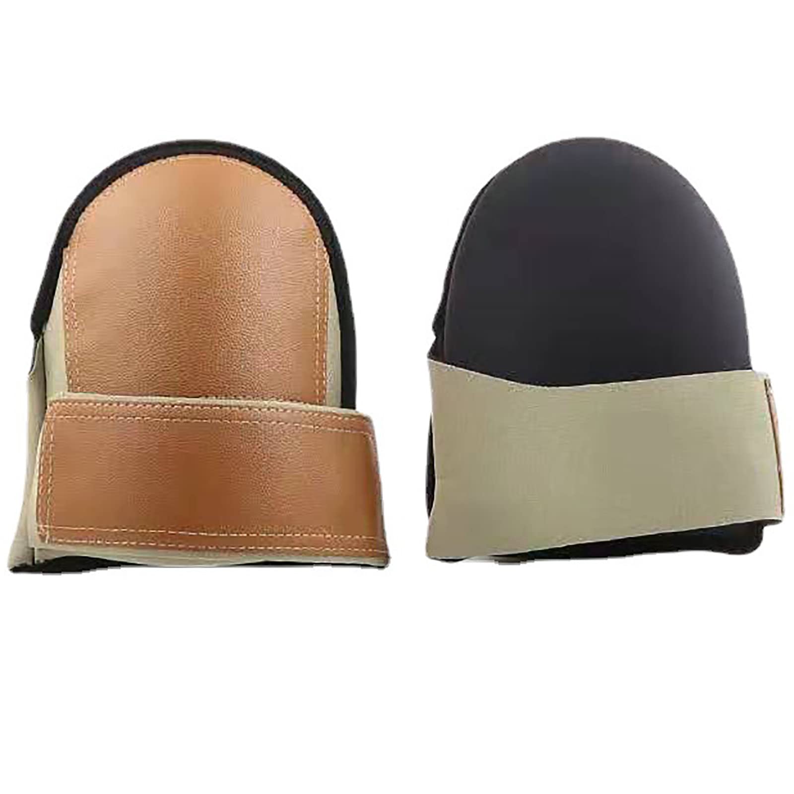 Rodilleras de Cabeza de Cuero súper Suave, Rodilleras Profesionales, con Correa de Velcro única y cómodo cojín de Gel para construcción, Pisos, mosaicos, plomería y más (1 par)