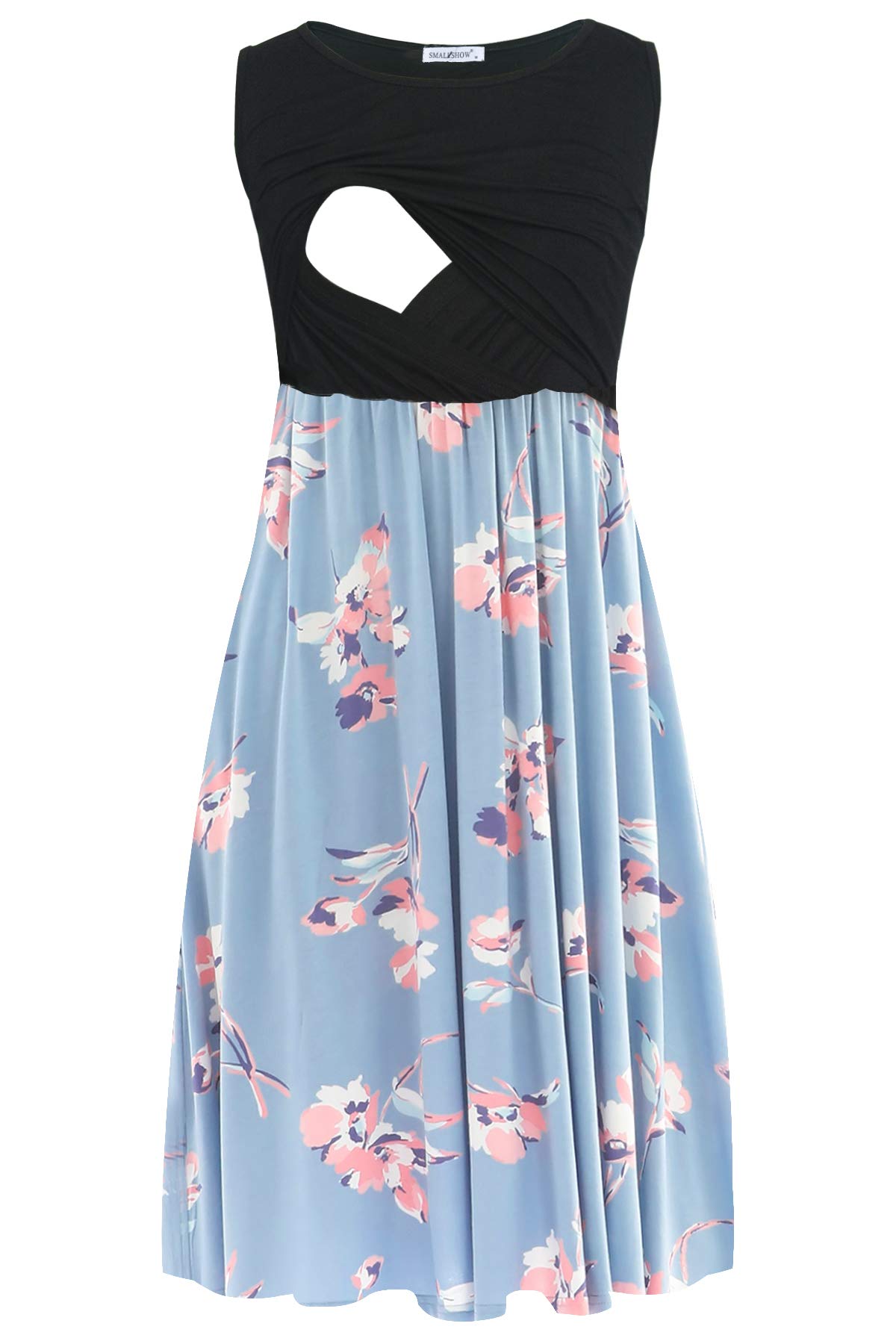 Smallshow Mujer Vestido de Lactancia de Maternidad, en Capas, con Bolsillos — view 10