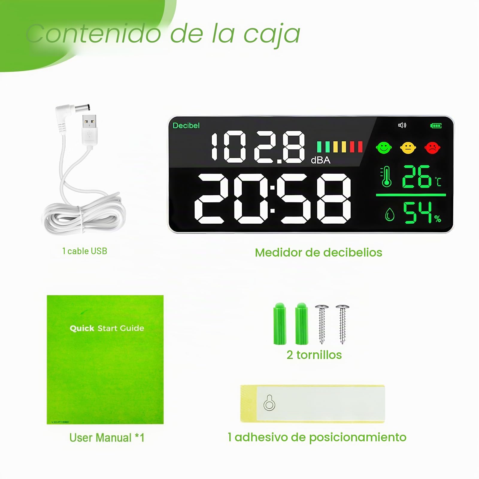 GCEU-T4-DM165A-C medidor de sonido decibelio digital medidor de sonido medidor de temperatura ℃ nivel de ruido