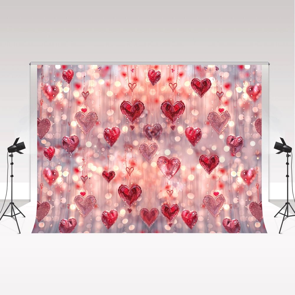 Kate Sfondo fotografico a forma di cuore rosso, 3 x 2,5 m, decorazione per festa di nozze, dolce e carino, adatto alla pelle