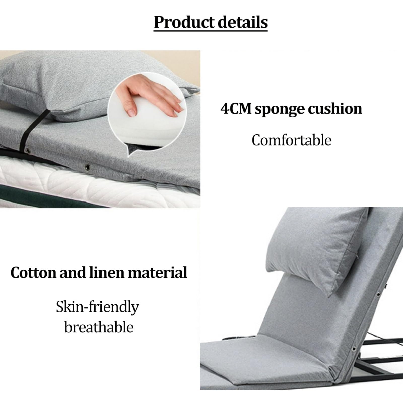 Respaldo de Cama eléctrico, Elevador de Almohadas médico portátil, colchón de enfermería eléctrico, Ayuda para Sentarse y levantarse, Soporte para Cuello y Lumbar(Extended,85cm)