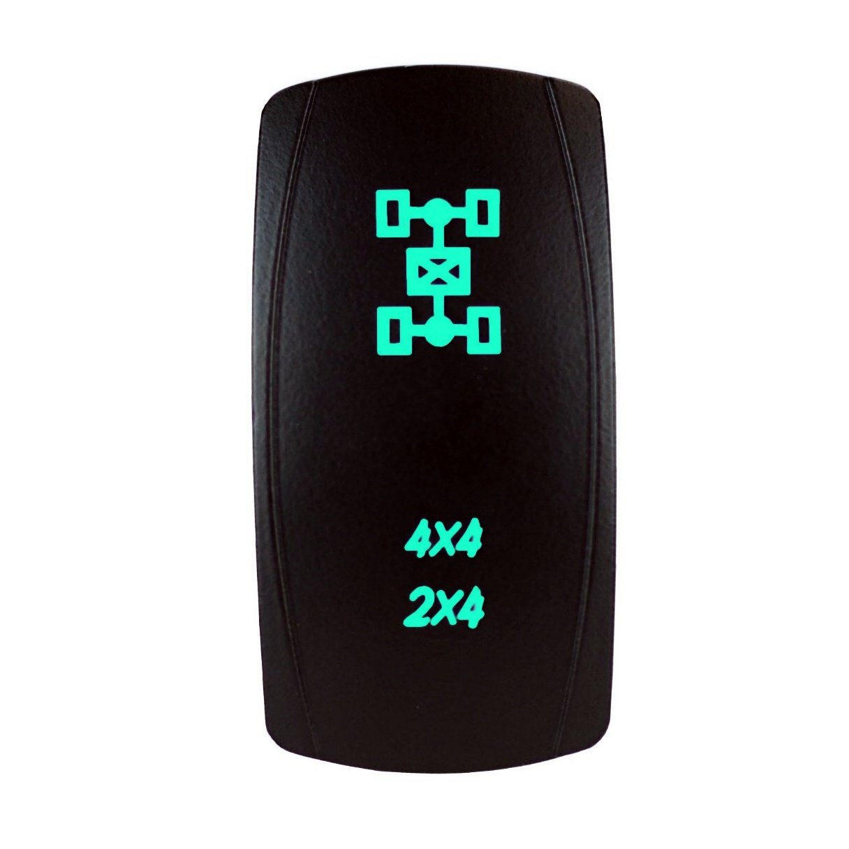 Bright Light Powersports Universal Laser Rocker Switch 4x4/2x4 AWD On/Off LED 12 Volt 20Amps (Green)