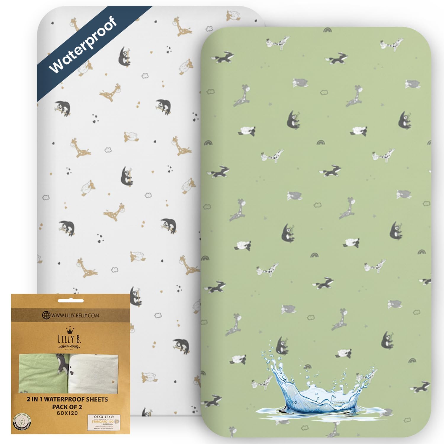 Spannbettlaken 60x120 Baby, Packung Mit 2 Stück, Matratzenschutz und Bettwäsche 60x120